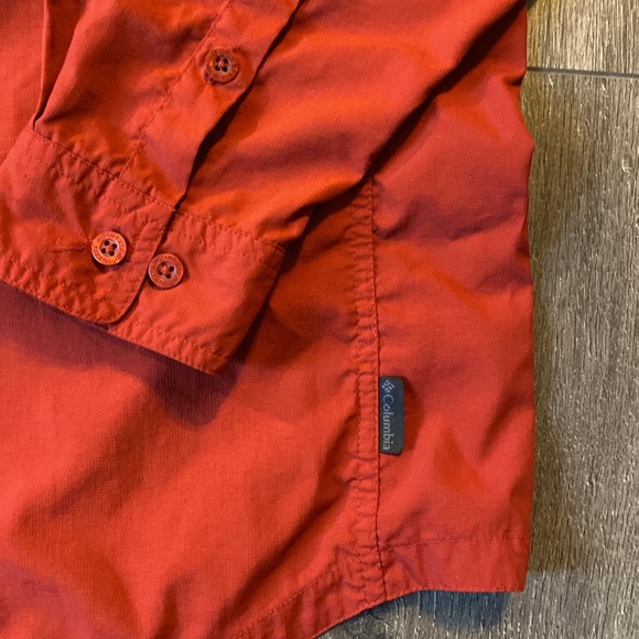 Columbia Titanium Long Sleeve Button Up Nylon Red/OrangeFishing Shirt Mens XXL - Picture 5 of 11